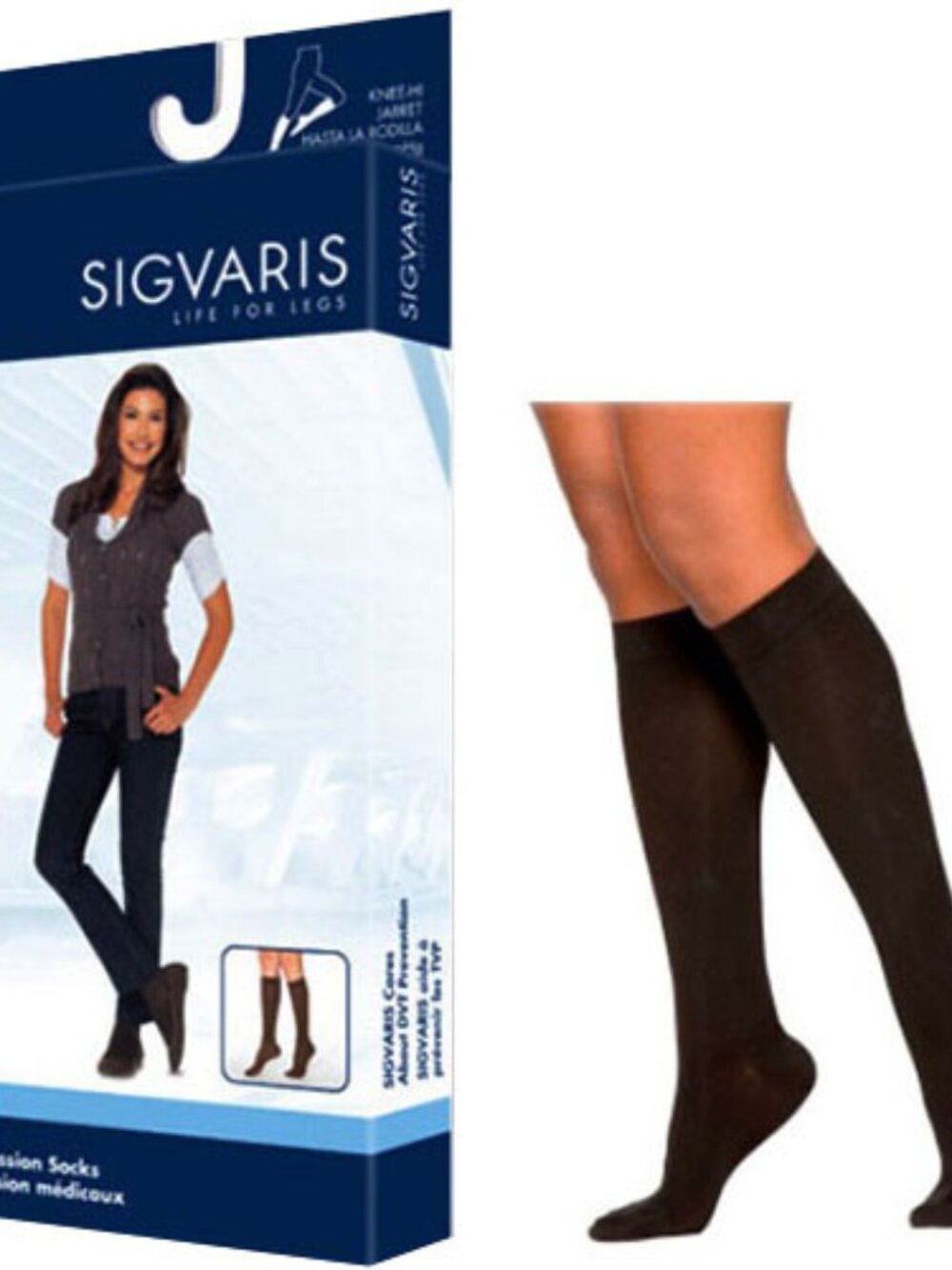 SIGVARIS Women's Medical Calf Compression Stockings,20-30mmHg,Size SS,Black, NWT